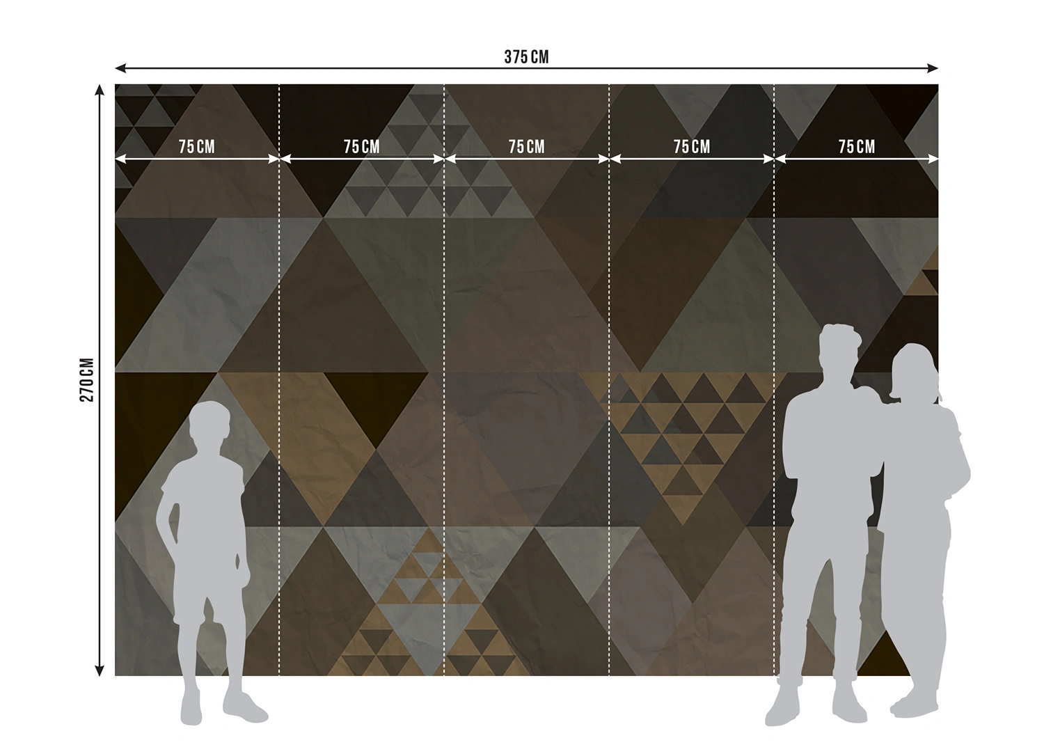 Fototapeta Abstrakce s Trojúhelníky | Vliesová fototapeta na zed' | 375 x 270 cm | FTNS 1256