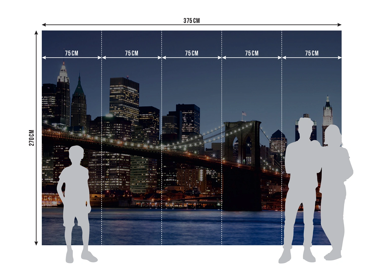 Fototapeta Brooklynský Most Při Západu Slunce | Vliesová fototapeta na zed' | 360 x 270 cm | FTNS 2472