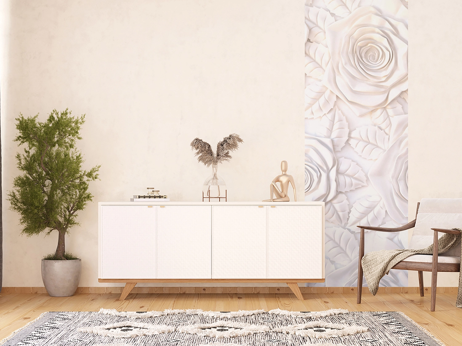 Vliesová fototapeta na zed' Vystupující Květy | 90 x 270 cm | FTNVL3709