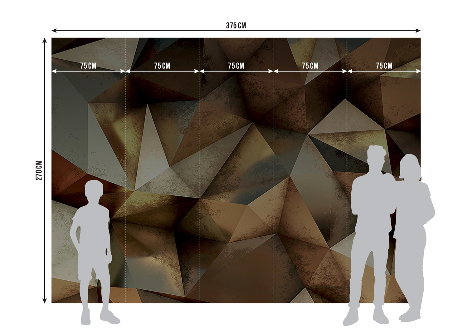 Fototapeta Trojúhelníková Abstrakce | Vliesová fototapeta na zed' | 375 x 270 cm | FTNXXL 1221