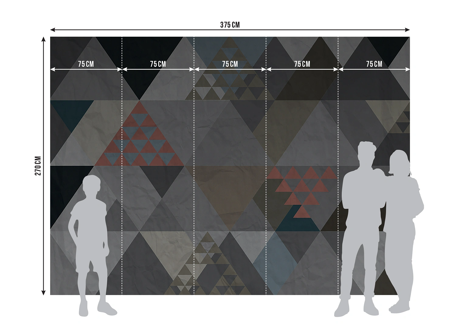 Fototapeta Abstrakt Trojúhelníků | Vliesová fototapeta na zed' | 360 x 270 cm | FTNXXL 1224