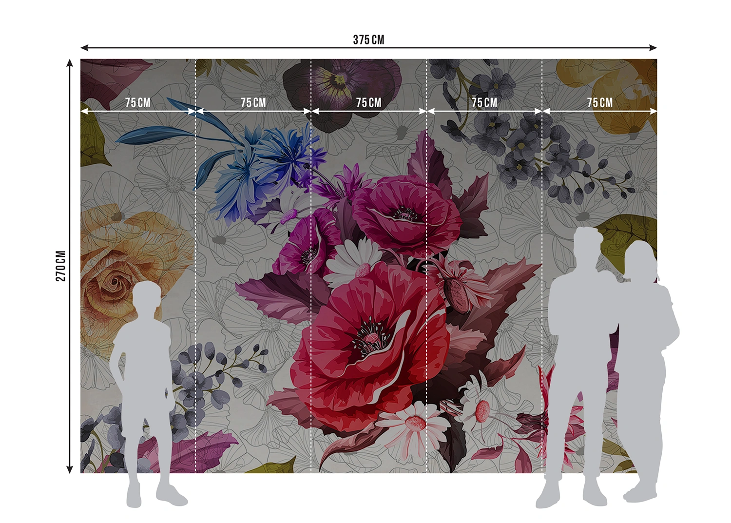 Fototapeta Květinová Dekorace | Vliesová fototapeta na zed' | 360 x 270 cm | FTNXXL 1229