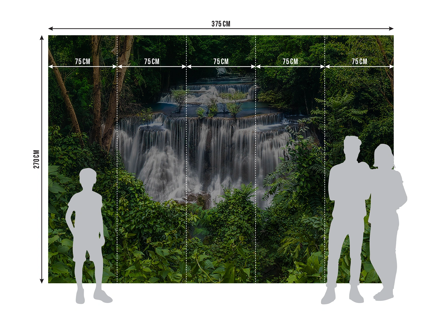 Fototapeta Skrytý Vodopád | Vliesová fototapeta na zed' | 375 x 270 cm | FTNXXL 1236