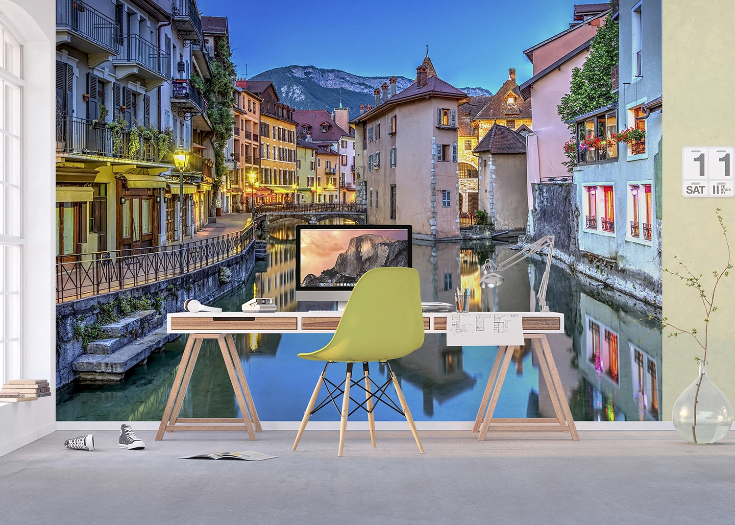 Fototapeta Kanály v Annecy | Vliesová fototapeta na zed' | 360 x 270 cm | FTNXXL 2438
