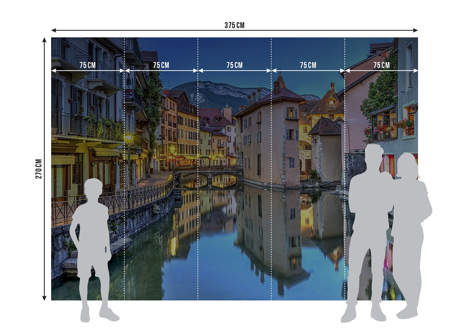 Fototapeta Kanály v Annecy | Vliesová fototapeta na zed' | 360 x 270 cm | FTNXXL 2438