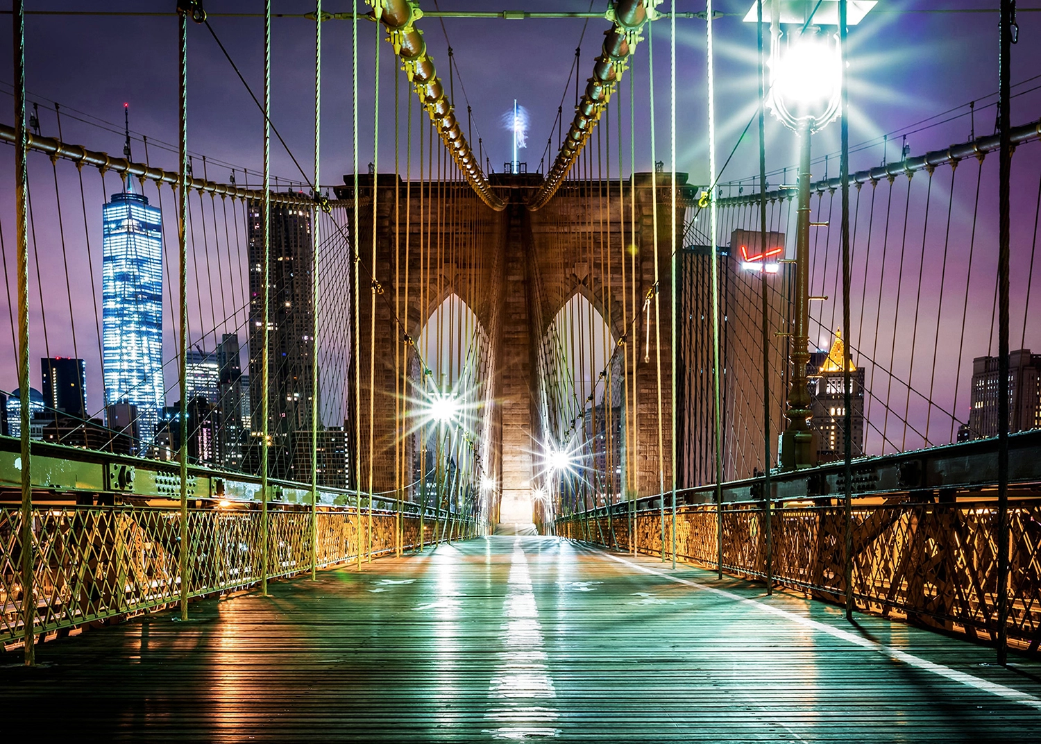 Fototapeta Cesta Přes Brooklynský Most | Vliesová fototapeta na zed' | 360 x 270 cm | FTNXXL 2439