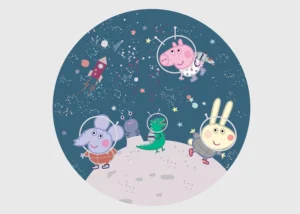 Fototapeta na zed' Prasátko Peppa Vesmír | 70 x 70 cm | CRD 5813