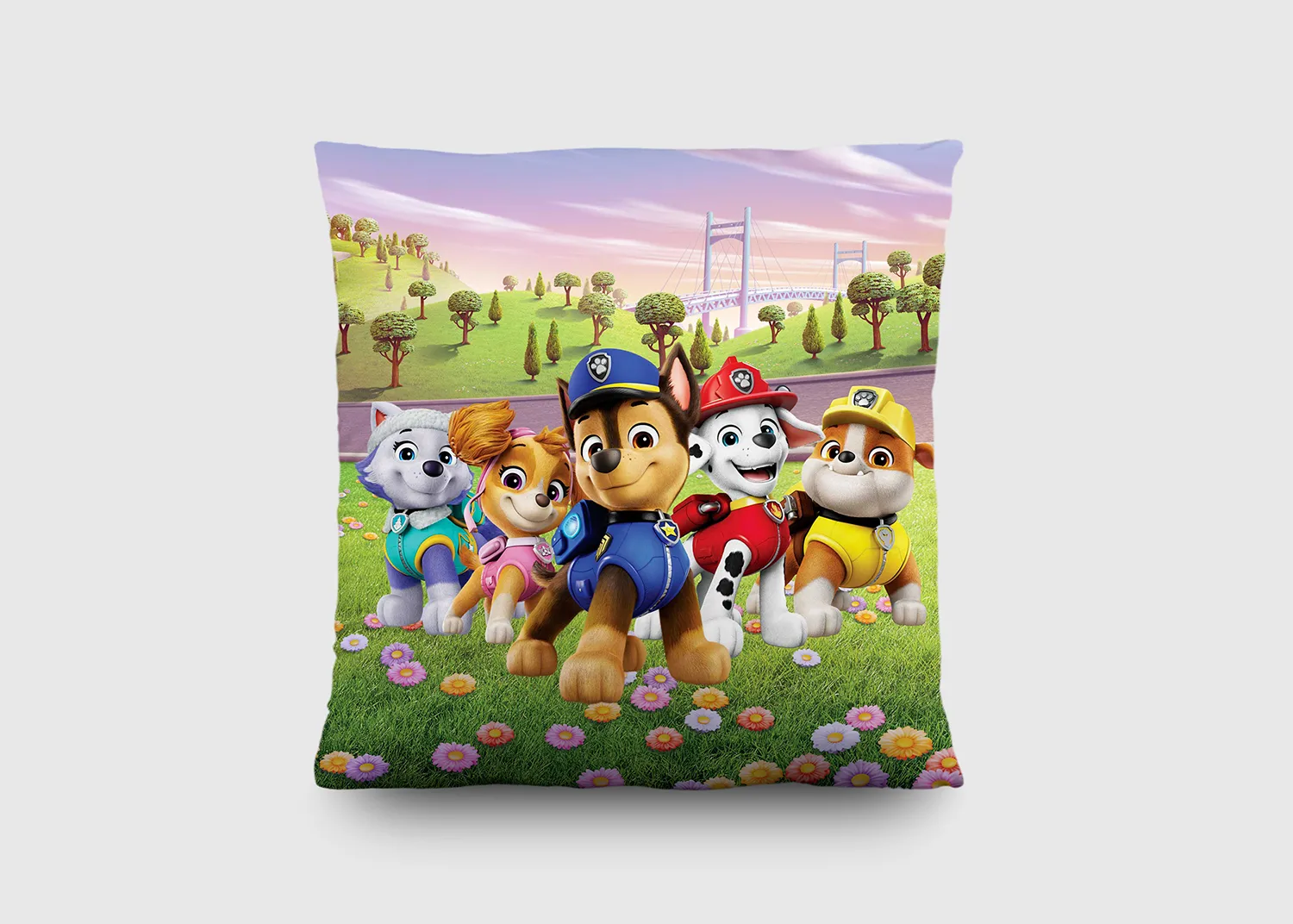 CND-3515-Front-1-1.webp Polštářek Tlapková patrola Hra na hřišti | 40 x 40 cm | CND 3515 - Obrázek 1