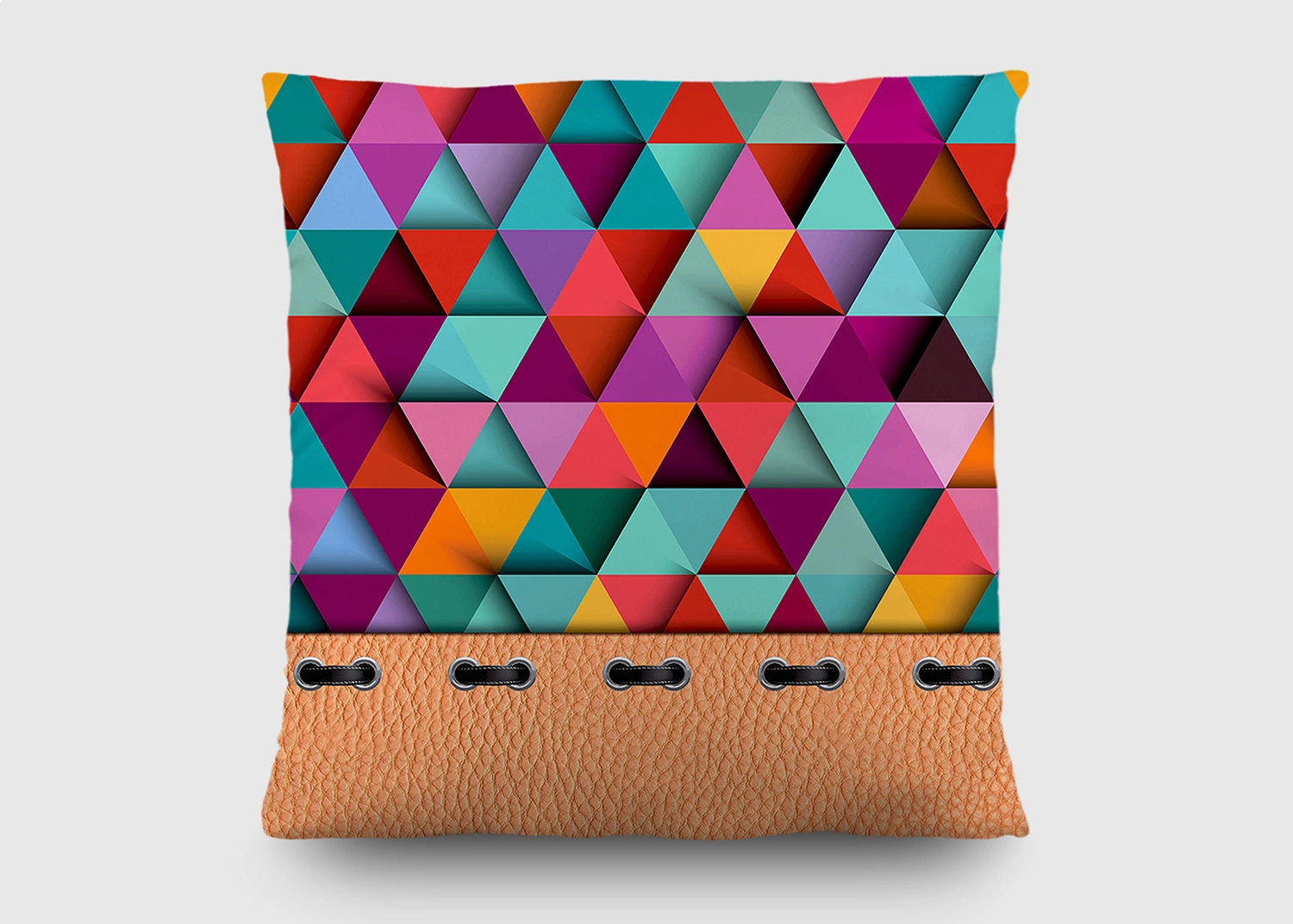 CN_3618_BACK-1.webp Cushion Colorful Triangles, 45 x 45 cm, CN 3618