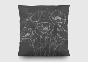 Dekorativní polštářek Flora Černá | 45 x 45 cm | CN 3623 - Obrázek 2