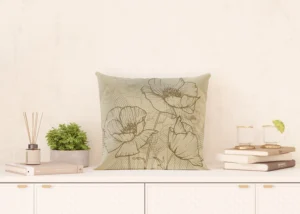 Cushion Peonies Silhouette on Beige, 45 x 45 cm, CN 3626 - Image 6