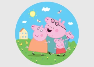 Samolepící vliesová fototapeta na zed' Prasátko Peppa s Rodinou | 70 x 70 cm | CRD 5809 - Obrázek 2