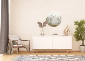 Samolepící vliesová fototapeta na zed' Plameňáci v Rákosí | 70 x 70 cm | CR 3204