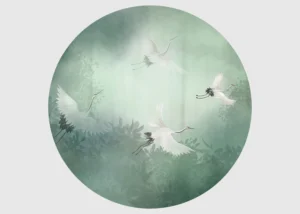 Samolepící vliesová fototapeta na zed' Jeřábí Letka | 70 x 70 cm | CR 3232 - Obrázek 2