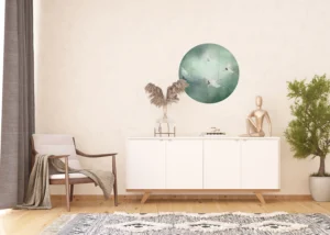 Samolepící vliesová fototapeta na zed' Jeřábí Letka | 70 x 70 cm | CR 3232