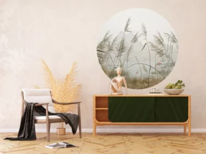 Samolepící vliesová fototapeta na zed' Plameňáci v Rákosí | 140 x 140 cm | CR 3304 - Obrázek 3