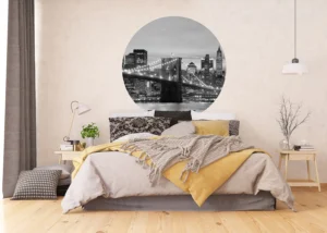 Samolepící vliesová fototapeta na zed' Výhled na Brooklynský Most | 140 x 140 cm | CR 3308