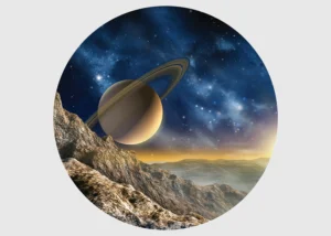 Samolepící vliesová fototapeta na zed' Východ Saturnu | 140 x 140 cm | CR 3315 - Obrázek 2