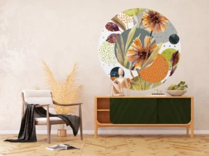 Wall Mural Flowers and Shapes, 140 x 140 cm, CR 3319 - Image 3