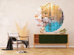 Samolepící vliesová fototapeta na zed' Tečkovaný Barevný Vzor | 140 x 140 cm | CR 3324 - Obrázek 3