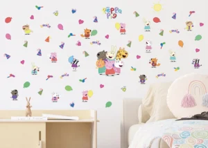 Dětská samolepka na zeď Prasátko Peppa Všichni přátelé | 42.5 x 65 cm | DK 1663 - Obrázek 2