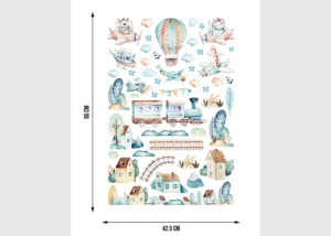 Wall Stickers Watercolor Train | 42.5 x 65 cm | DKM 1679 - Image 3