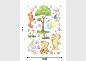 Wall Stickers Cute Bears, 42,5 x 65 cm, DK 1749 - Image 4