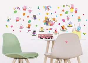 Dětská samolepka na zeď Prasátko Peppa Všichni přátelé | 30 x 30 cm | DKS 3949 - Obrázek 4