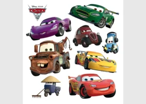 Dětská samolepka na zeď Disney Cars Všichni přátelé | 30 x 30 cm | DKS 1089