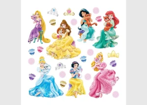 Dětská samolepka na zeď Disney Princezny se zvířátky | 30 x 30 cm | DKS 3811