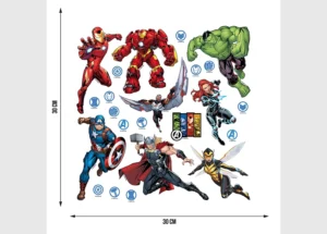 Wall Stickers Marvel Avengers Comics Heroes, 30 x 30 cm, DKS 3817 - Obrázek 3