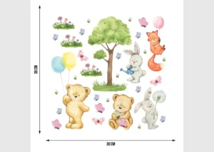Dětská samolepka na zeď Medvídek | 30 x 30 cm | DKS 3823 - Obrázek 3