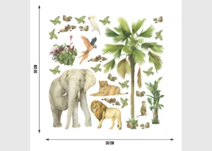 Dětská samolepka na zeď Jungle | 30 x 30 cm | DKS 3827 - Obrázek 3