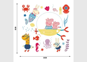 Wall Stickers Peppa Pig Sea, 30 x 30 cm, DKS 3833 - Image 3