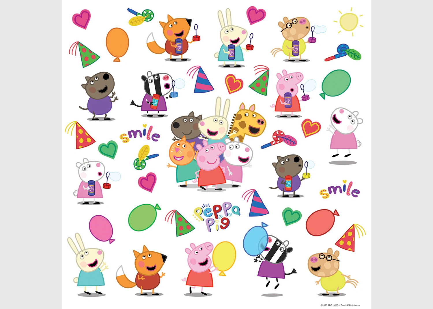 DKS_3845_604 Wall Stickers Peppa Pig All Friends, 30 x 30 cm, DKS 3845