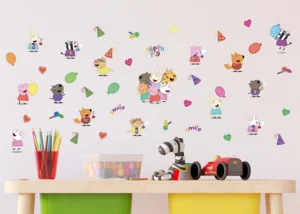 Dětská samolepka na zeď Prasátko Peppa Všichni Přátelé | 30 x 30 cm | DKS 3845 - Obrázek 2