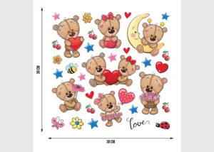 Wall Stickers Bears, 30 x 30 cm, DKS 3913 - Obrázek 5