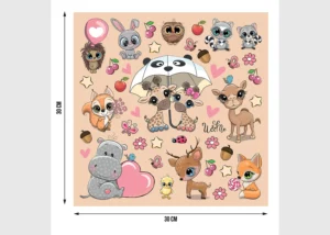 Dětská samolepka na zeď Zvířata | 30 x 30 cm | DKS 3915 - Obrázek 4