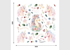 Wall Stickers Watercolor Unicorn | 30 x 30 cm | DKS 3935 - Image 3