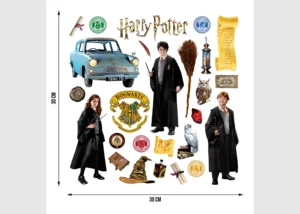 Dětská samolepka na zeď Harry Potter Trio kouzelníků | 30 x 30 cm | DKS 3939 - Obrázek 4