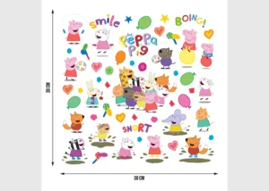 Dětská samolepka na zeď Prasátko Peppa Všichni přátelé | 30 x 30 cm | DKS 3949 - Obrázek 5
