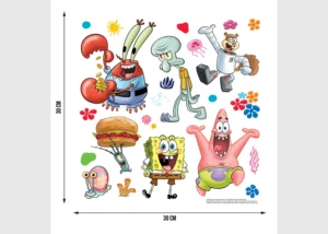 Dětská samolepka na zeď SpongeBob Zátiší bikin | 30 x 30 cm | DKS 3951 - Obrázek 3