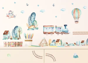 Dětská samolepka na zeď Akvarelový vláček | 30 x 30 cm | DKS 3953 - Obrázek 2