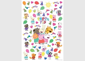 Dětská samolepka na zeď Prasátko Peppa Všichni přátelé | 42.5 x 65 cm | DK 1663
