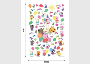 Dětská samolepka na zeď Prasátko Peppa Všichni přátelé | 42.5 x 65 cm | DK 1663 - Obrázek 4