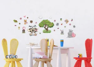Dětská samolepka na zeď Roztomilá zvířátka | 42.5 x 65 cm | DKM 1669 - Obrázek 2