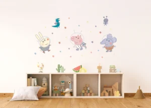 Dětská samolepka na zeď Prasátko Peppa Výlet na Měsíc | 65 x 85 cm | DK 2345 - Obrázek 2