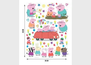 Wall Stickers Peppa Pig Family Ride | 65 x 85 cm | DK 2359 - Obrázek 4