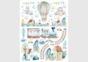 Wall Stickers Watercolor Train | 65 x 85 cm | DK 2373