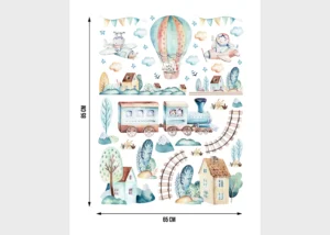 Wall Stickers Watercolor Train | 65 x 85 cm | DK 2373 - Image 3